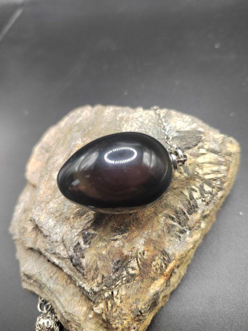 Pendule boule en Obsidienne Œil Céleste – Protection et intuition